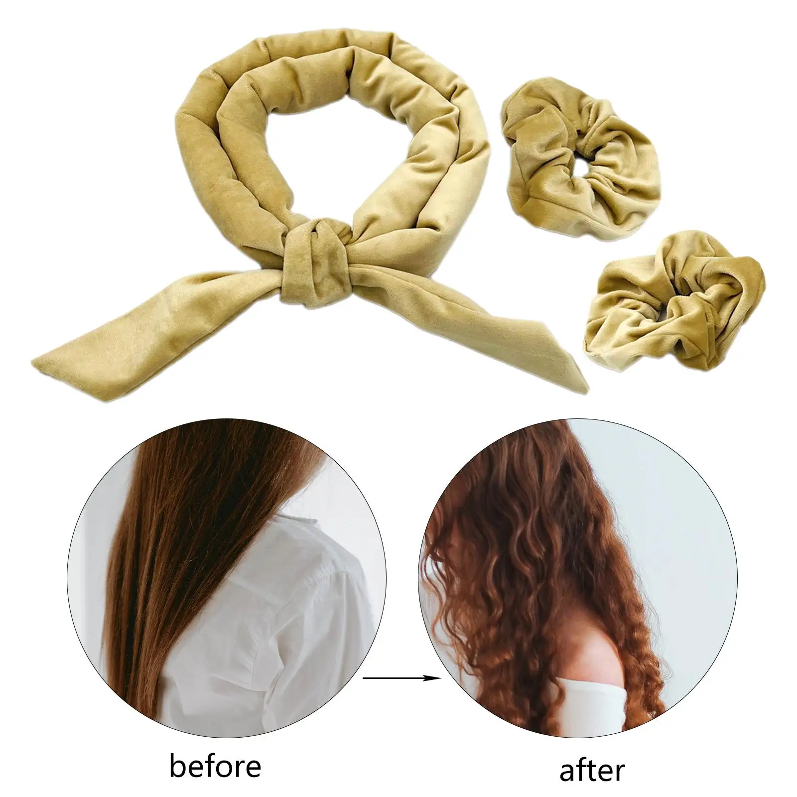 

2 шт., резинки для завивки волос, 61 дюйм, без нагрева