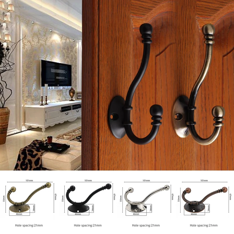 

9 Styles Vintage Hangings Hooks Wall Door Metal Retro Hat Coat Holder Key Hangers Bronze Silver Mounted Bag Hooks Home Decor