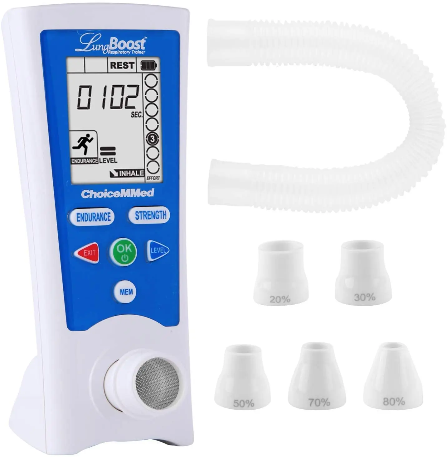 

CHOICEMMED MD8000 LungBoost Electronic Smart Lung Exerciser - Lung Strengthener for Improving Lung Capacity