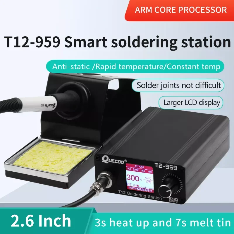 

T12-959 V5.1 Soldering Station Electronic Soldering iron 2.6inch bigger Digital display and 5pin 907 handle iron tip