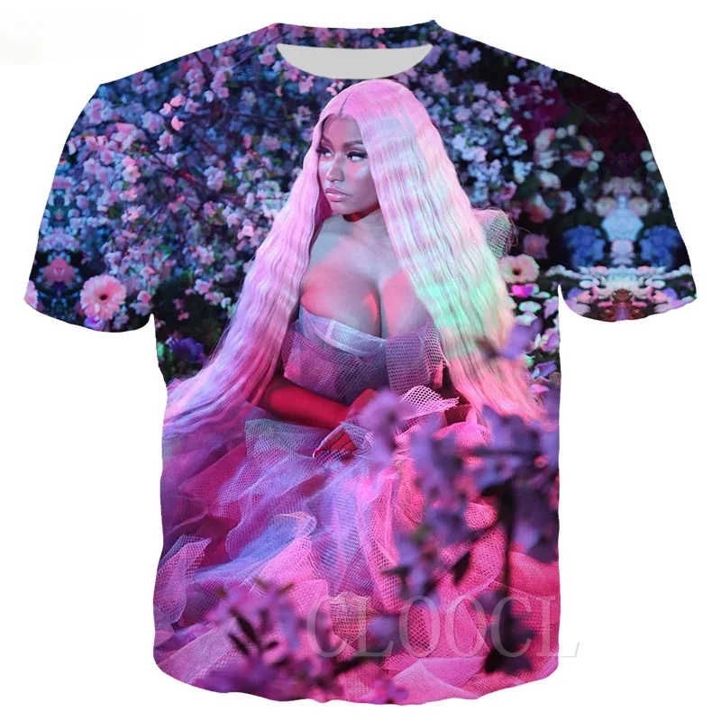 

Singer Nicki Minaj 3D Print T-shirt Men/ Women Summer Short Sleeve Fashion Casual Hip Hop Sweatshirt Round Neck Streetwear Tops