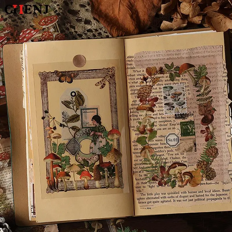 

4 Styles 8Pcs/Bag Vintage Botanical Stickers Aesthetic Literature Butterfly Hand Account Material Decorative Stickers
