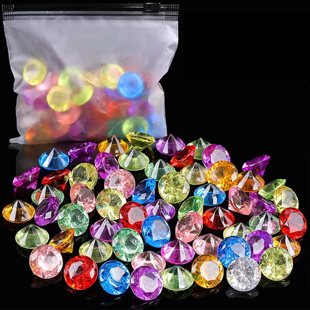 

60 Pcs Treasure Plastic Swimming Pool Kids Diving Gems Fake Toy Toys Toddlers Diamond Acrylic Child Ages 4-8