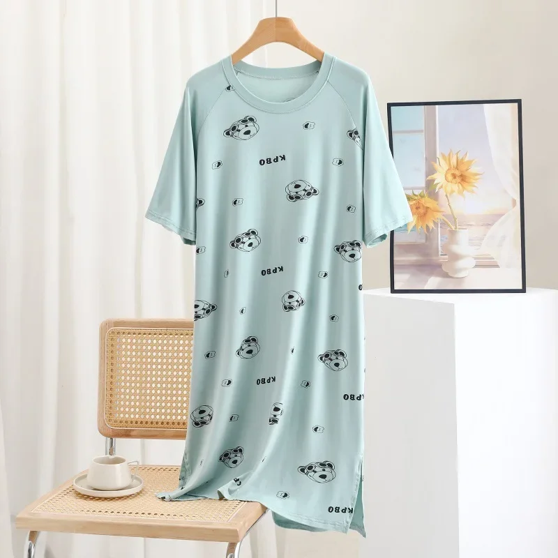Длинная хлопковая одежда для сна в корейском стиле женщин удобная домашняя с