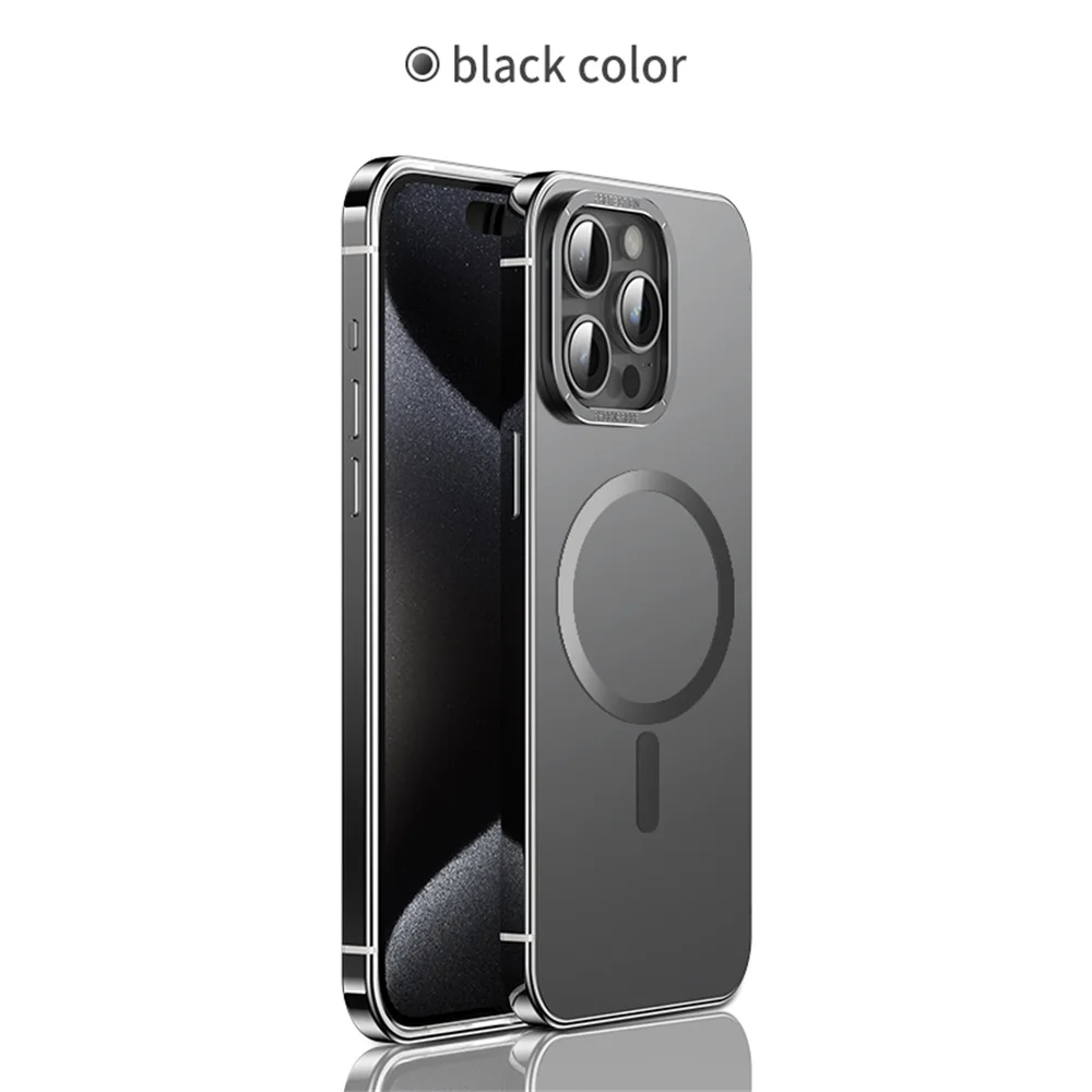 

Shockproof Metal Armor Case For iPhone 15 Pro Max Case Titanium Steel Frame Arcylic Panel Cover For iPhone 15 Pro Magsafe Case