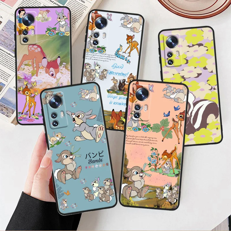 

Disney Fawn Bambi Phone Case For Xiaomi Mi 13 10S 10 9T 9SE 8 Mix Play A3 A2 A1 CC9E Note 10 Lite Pro Black Cover