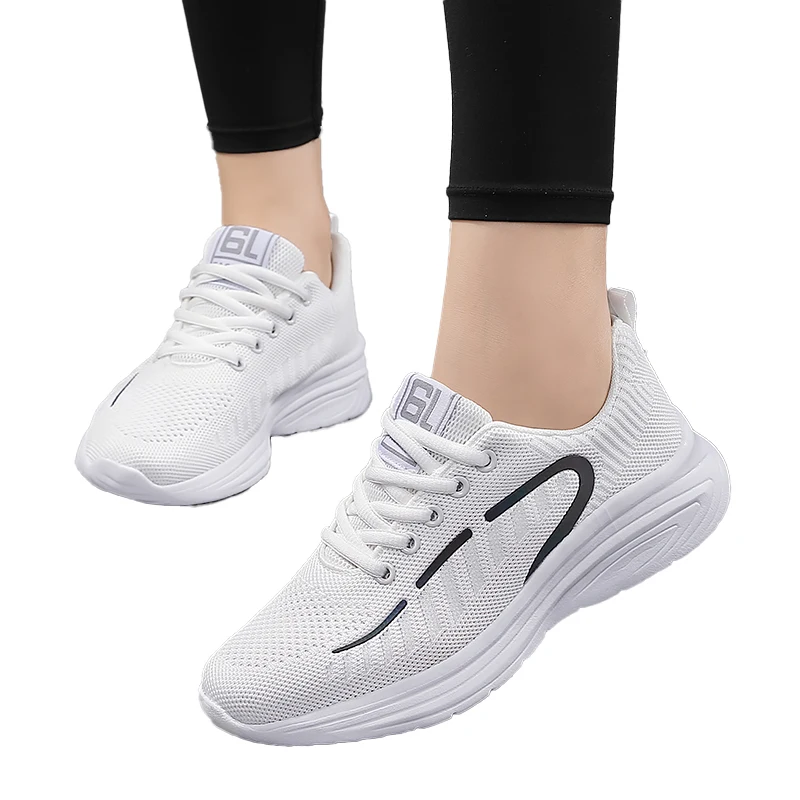 

Benboy Women Casual Shoes Light Sneakers Breathable Mesh Boots knitted Vulcanized Shoes Outdoor Slip-On Shoes