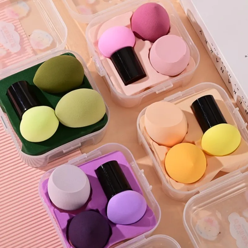 

3/4pcs Makeup Sponge Cosmetic Puff Dry and Wet Combined Cosmetic Egg Women Foundation Powder Puff Bevel Cut Makeup Sponges