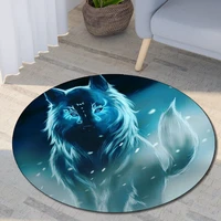 dreamlike wolf printed round carpet for living room mat for children floor rug yoga mat bedroom e sports chair non slip mats