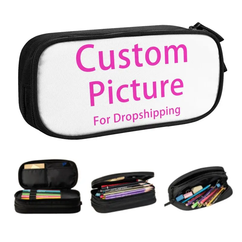 Cases For Boys Gilrs Custom Customized Diy Print Large Capacity Pen Bag Box Stationery