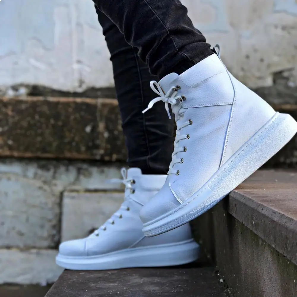 

Knack Ботинки для мужчин Искусственная кожа Туфли на высокой подошве Весна / осень Удобные белые кроссовки на шнуровке до щиколотки На открыто...