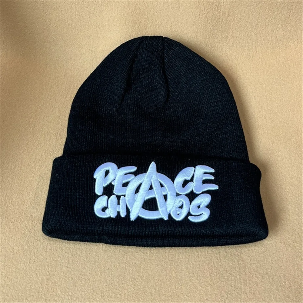 

Вязаная шапка с вышивкой Kpop G Dragon Peaceminusone, головной убор, эластичные зимние шапочки, головной убор