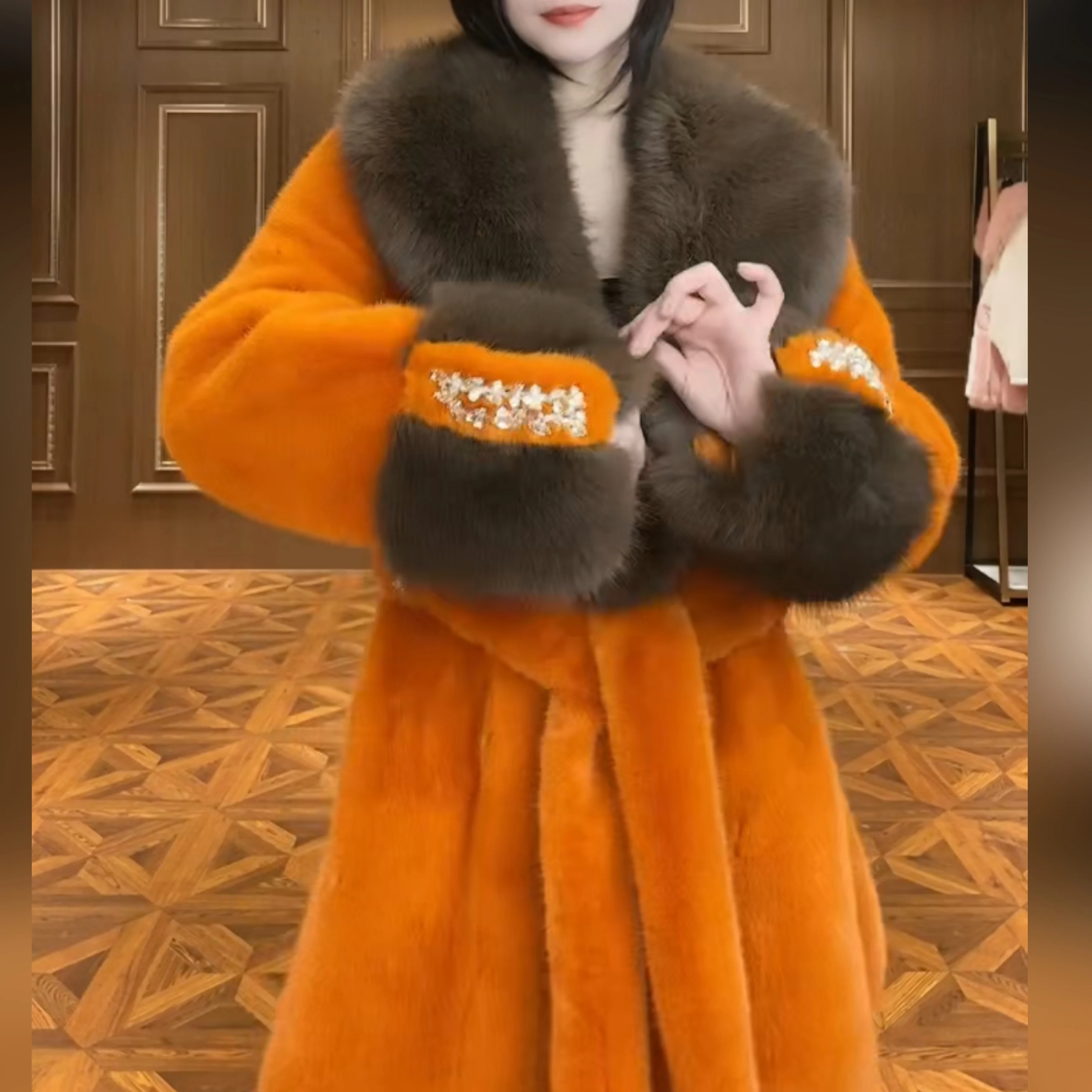 Women's European Streetwear Office Lady Mink Solid Color Warm Short Coat New Ladies Fashion Trendy Simple Casual Fur Jacket