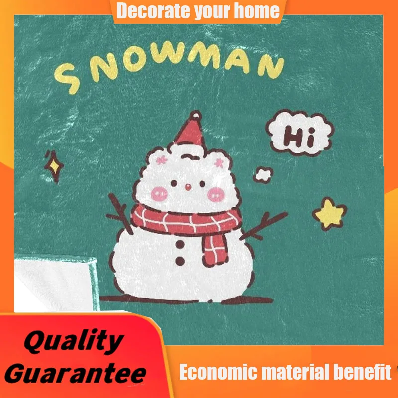 

Lightweight Cute Bear Snowman Printing Fleece Warm Soft Cozy Throws Blanket custom blanket throw blanket for sofa