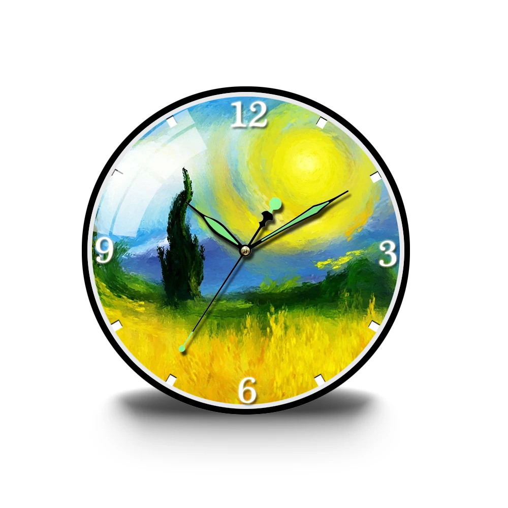 

Famous Painting by Van Gogh Acrylic Wall Clock Silent Movement Wall Clock Children Room Museum Decorative Clock Quartz Hanging C