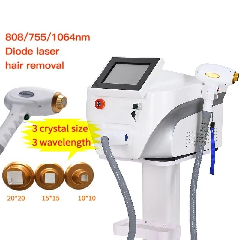 

Диодный лазер 2000 Вт, 755, 808 нм, аппарат для удаления волос с тремя длинами волны, безболезненный лазерный эпилятор с охлаждением, удаление вол...