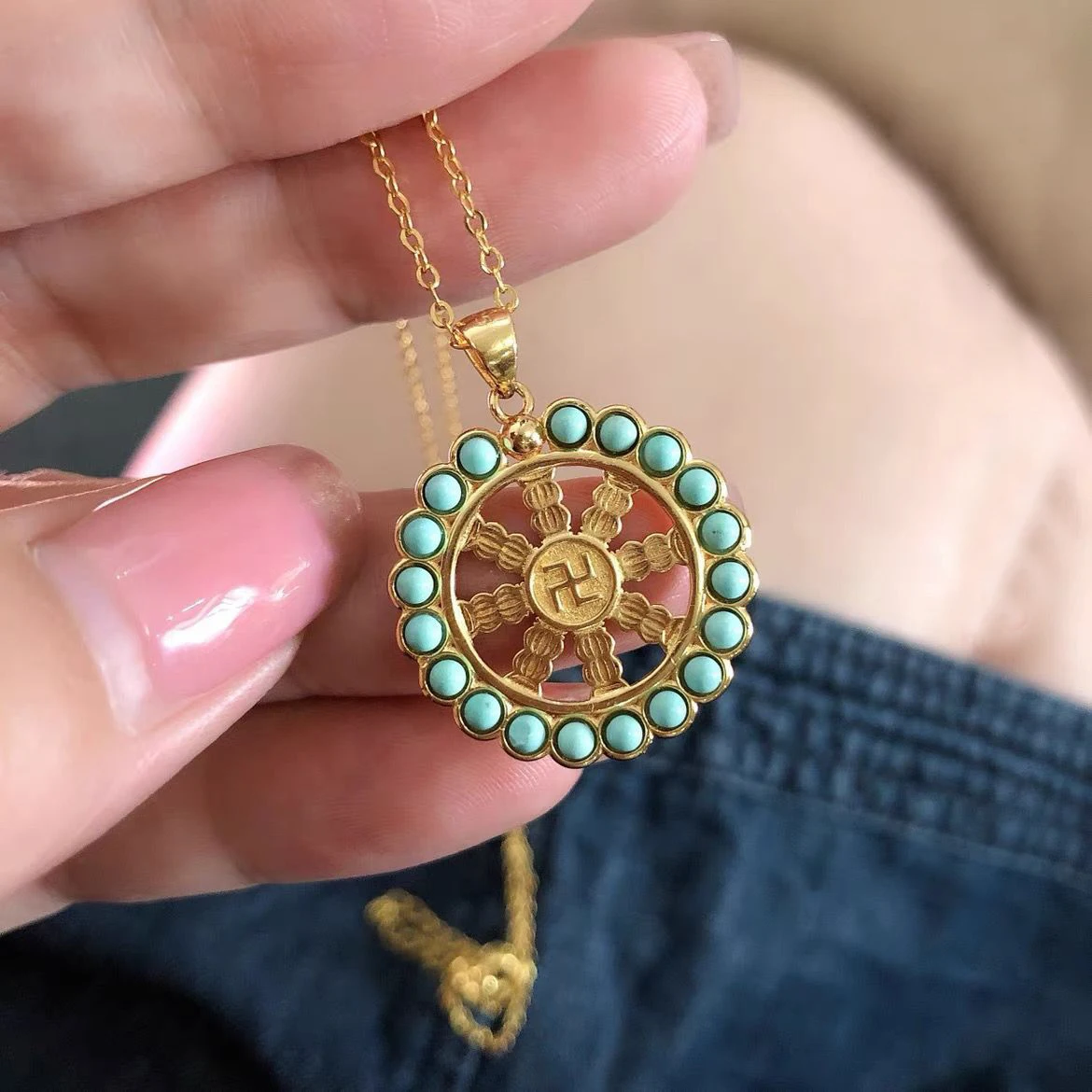 

Ожерелье HX с подвеской серебряного цвета с надписью «Transit Body Guard», «Sunburst», «Ом Мани Падме хм», «десять тысяч слов», Женское Ожерелье