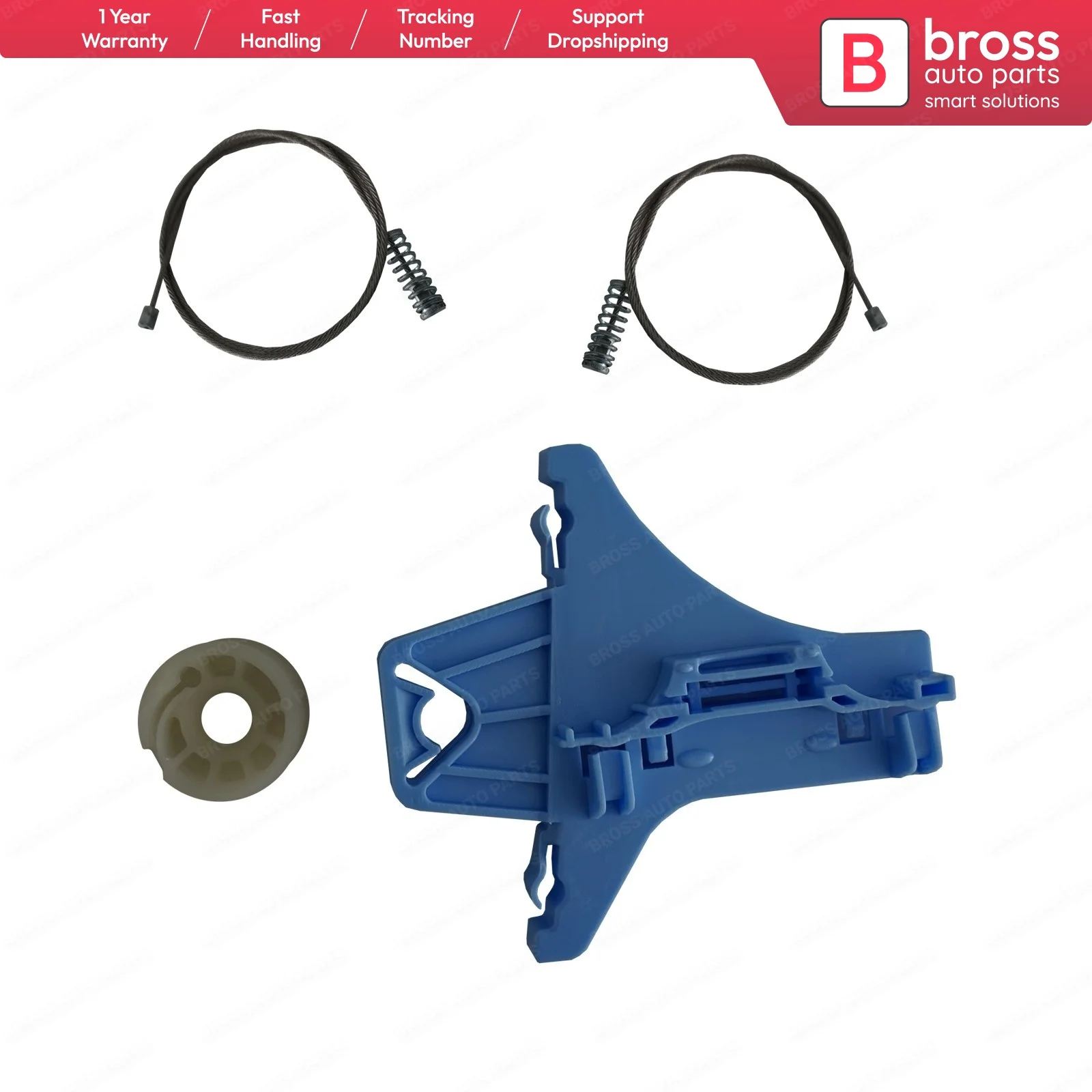 

Bross Auto Parts BWR5346 Electrical Power Window Regulator Repair Set Rear Left Side 5C6839461 1K983975 for VW Jetta MK6 A6 5C6