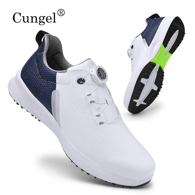 

Men Professional Golf Shoes Spikes Golf Sneakers Black White Mens Golf Trainers Big Size Golf Shoes for Men