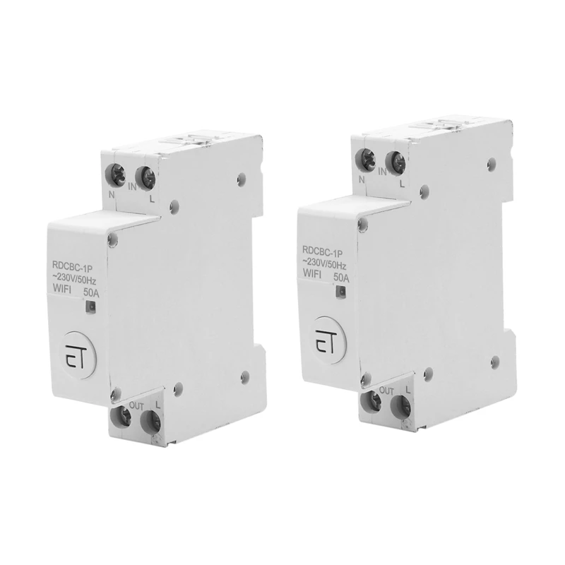 

2X RDCBC-1P Wifi Circuit Breaker Remote Controlled By Ewelink Voice Control Compatible With Alexa And Google Home