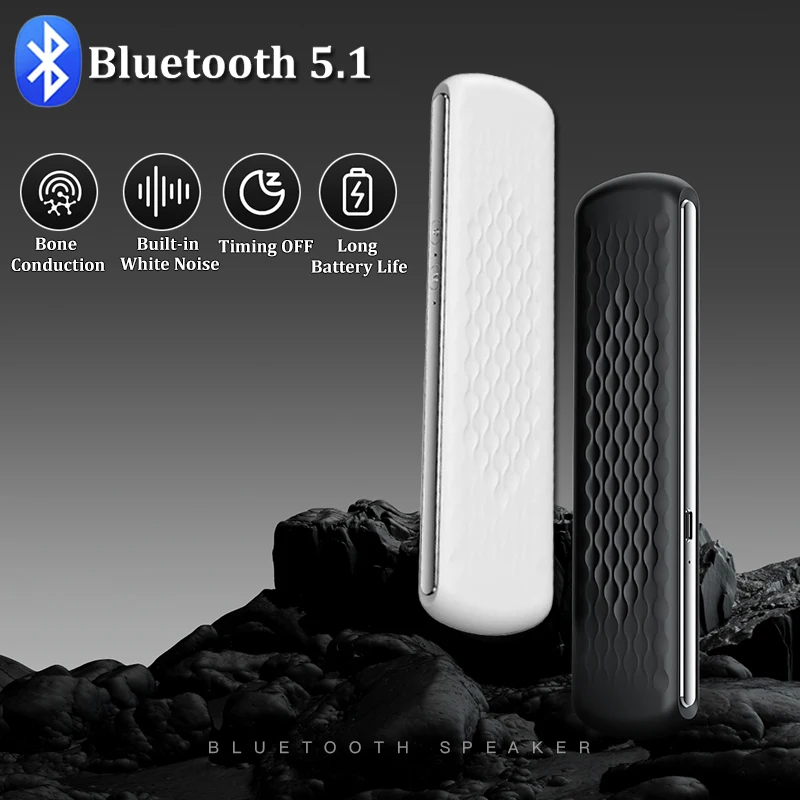 Pocket Bluetooth Speaker Bone Conduction Wireless Stereo Soundbar Under Pillow Music Box Built-in White Noise Improve Sleep