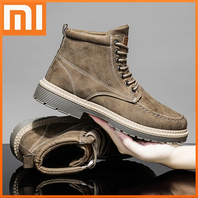 

Мужские зимние ботинки Xiaomi, теплые уличные ботильоны для ходьбы по снегу, Новая зимняя мужская Удобная теплая Повседневная обувь, мужские б...