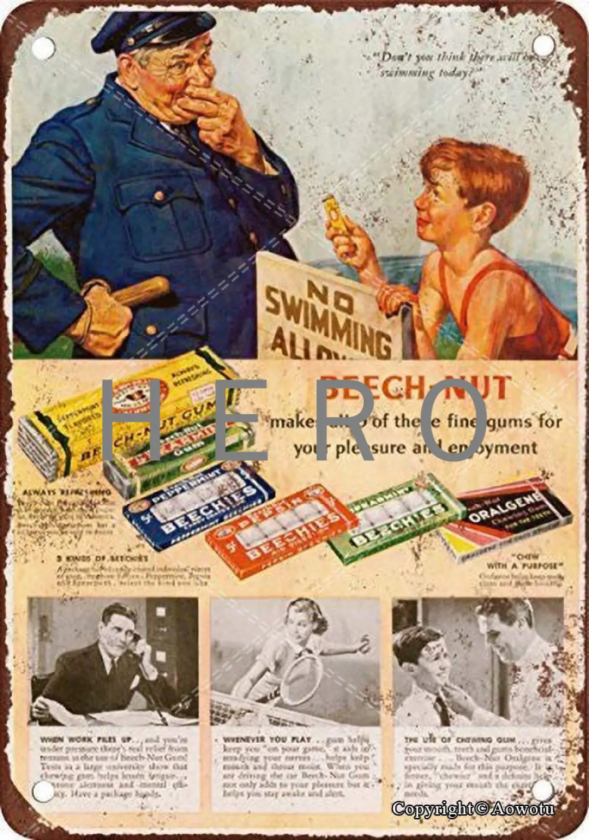 

Beech-Nut Gum Vintage Tin Sign Art Iron Painting Rusty Poster Decoration Aluminum plaque