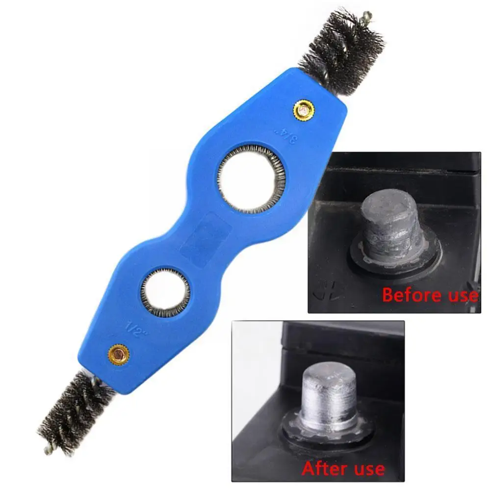 

4 In 1 Cleaning Rust Removal Durable Steel Wire Auto Corrosion Brush Anti Truck Dirt Cable Battery Car Portable Terminal Po A7X0