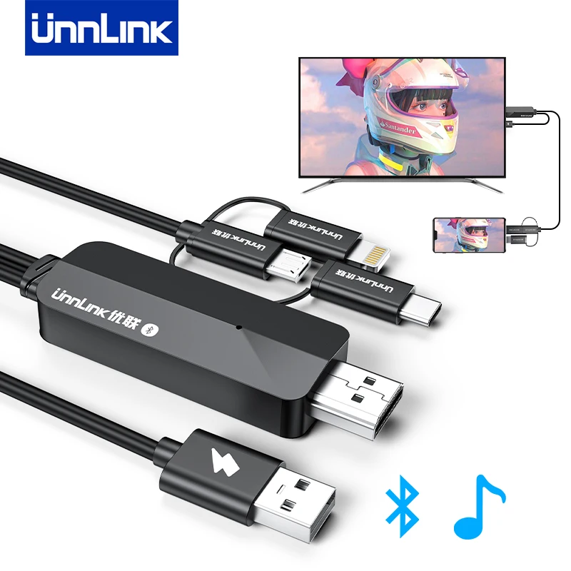 Usb c to Hdmi Cable Mirroring type c to HDMI Phone to TV Cable Lightning Android 3 in 1 with Audio for iPhone iPad Huawei Xiaomi