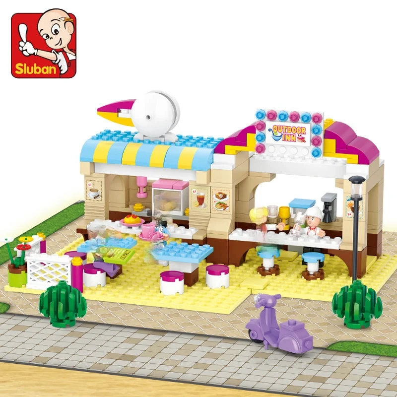 

Sluban Building Block Girl Dream Friends Restaurant 257pcs Educational Bricks girl friends Toy christmas birthday Gifts