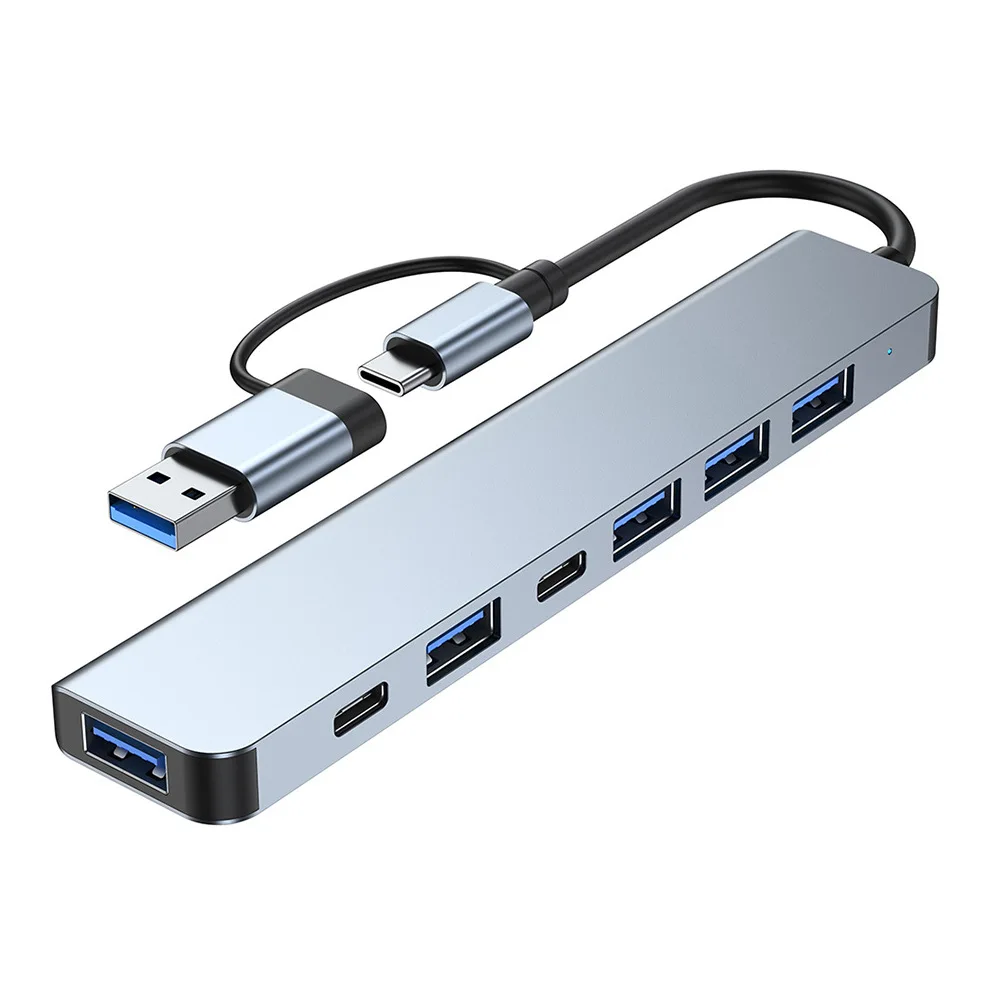 

7 in1 Usb C Hub Splitter Usb Data Usb3.0 Hub Adapter Docking Station Type-c Data Hub For Computer Laptop