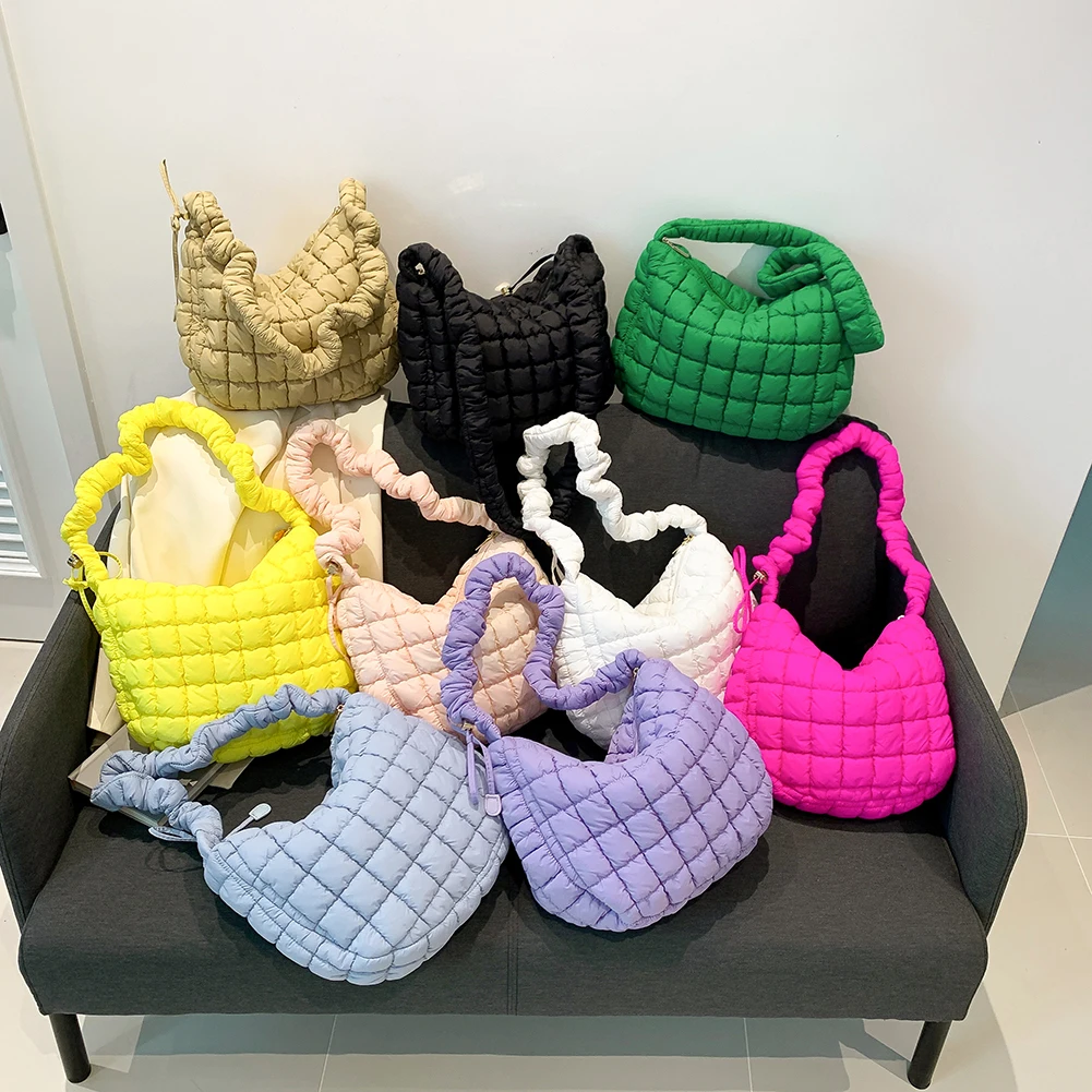 Женские сумки на плечо Cloud Bubbles из мягкой ткани милая сумка сумка-пуховик