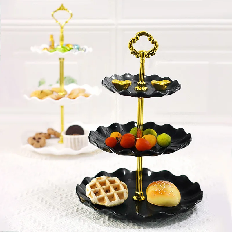 Трехъярусная подставка для торта конфет фруктов самостоятельного приготовления