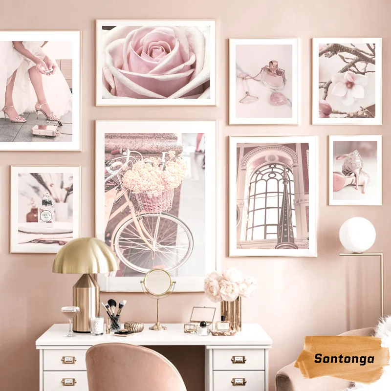 Современный розовый романтический свадебный Декор на высоких каблуках женская