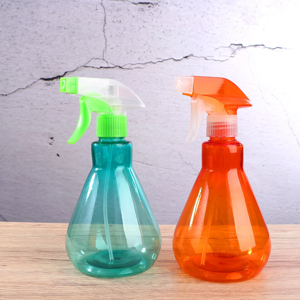 

2pcs Candy Color Spray Bottle Press Pump Sprayer Watering Can Gardening Watering Pot (Teal Conical Watering Can, Orange Conical