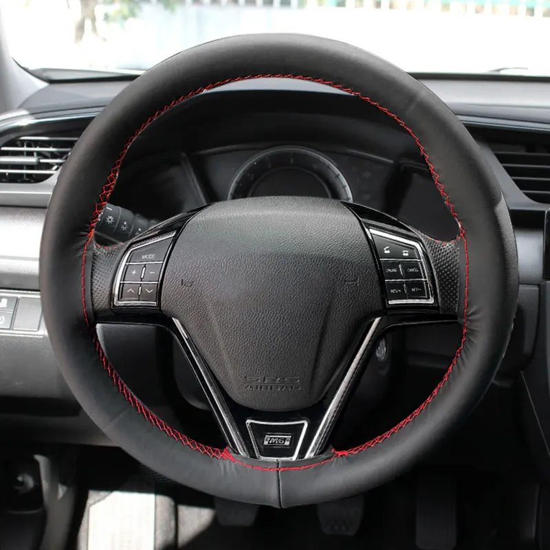 

38cm DIY Car Interior Steering Wheel Braid Cover Microfiber Leather Needles And Thread Soft Non-slip Auto Inner Accessories Kits