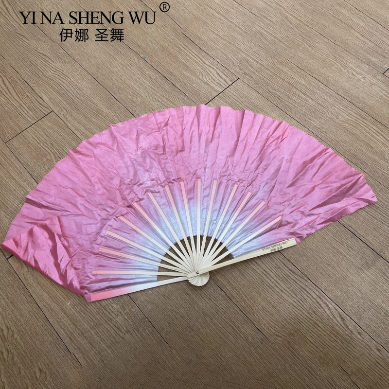 Веер-вуаль для танца живота из натурального шелка двухслойный бамбуковый