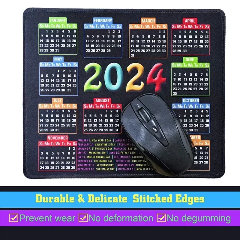 1 шт. коврик для мыши с календарем нескользящий настольный офисный ноутбука