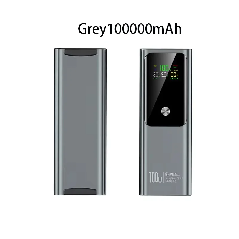 

100 Вт PD Power Bank 100000 мАч Внешняя батарея высокой емкости с быстрой зарядкой Портативное зарядное устройство Powerbank для ноутбука iPhone Samsung