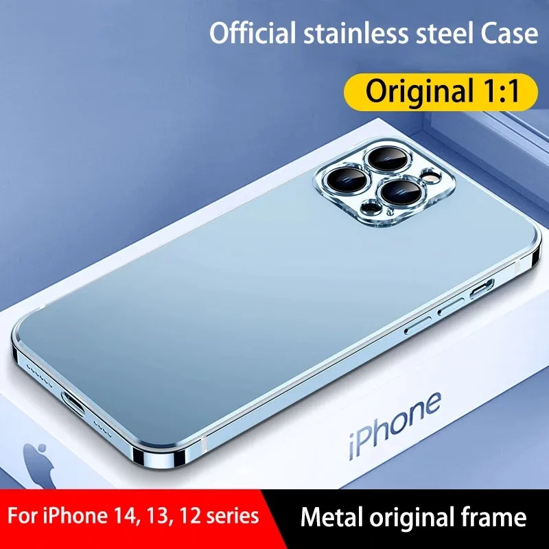 

Роскошный чехол с металлической рамкой для iPhone 13 14 Pro Max 13 14 Pro, матовые Ультратонкие защитные чехлы из алюминиевого сплава для телефона