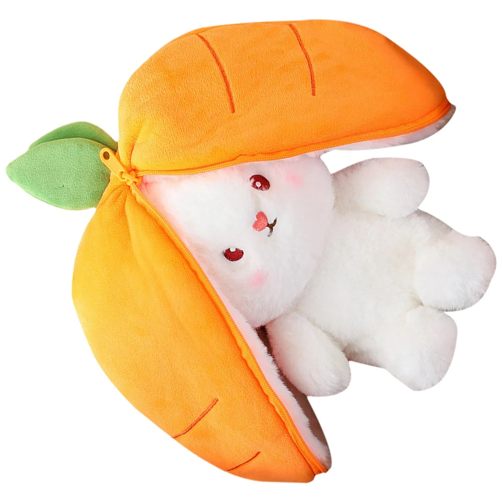 

Плюшевый Игрушечный Кролик для детей, мягкий скрывающий морковь, мультяшный ПП хлопок, детское животное