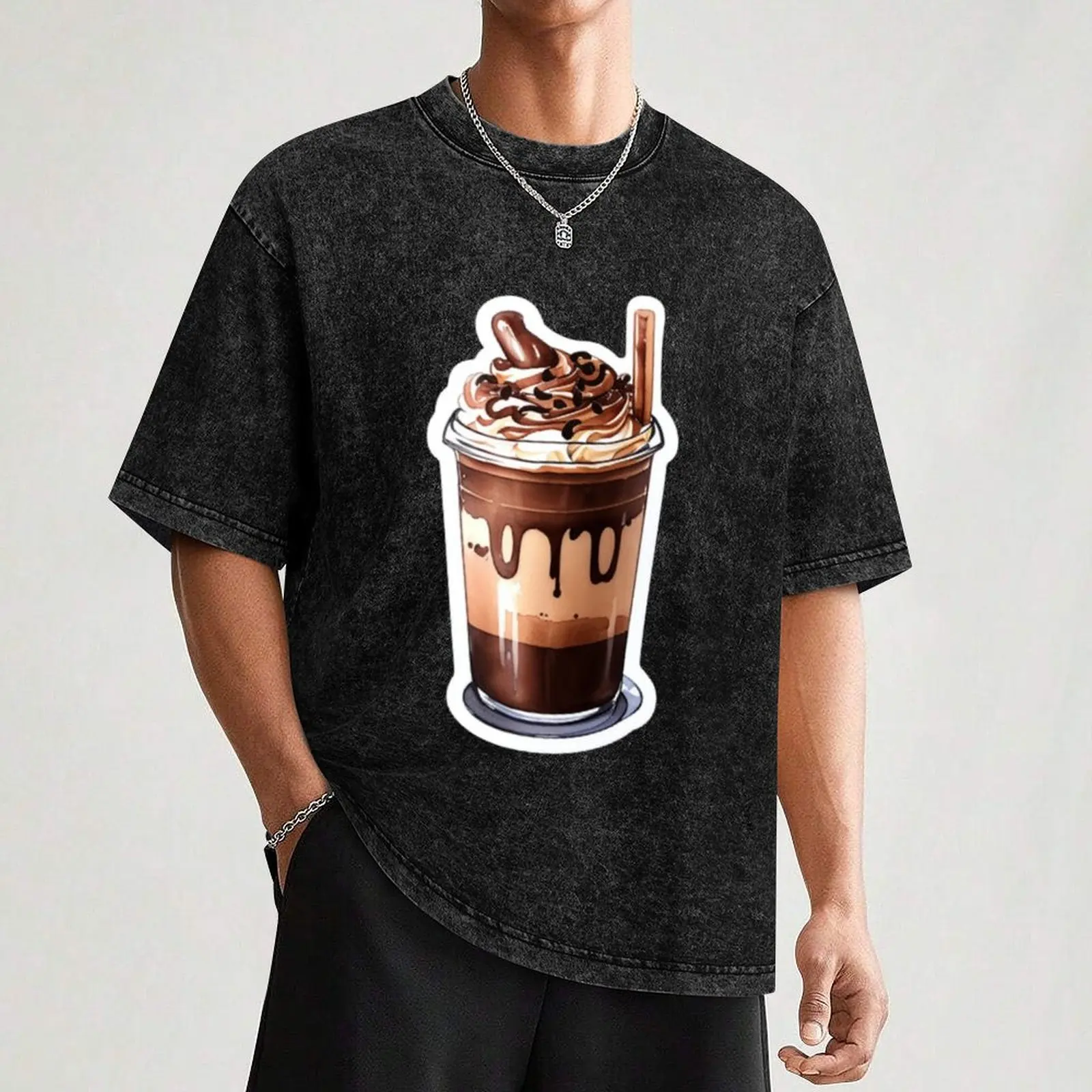Фото Футболка KAWAII SUMMER CHOCOLATE FRAPPE DRINK для бега с короткими рукавами №3