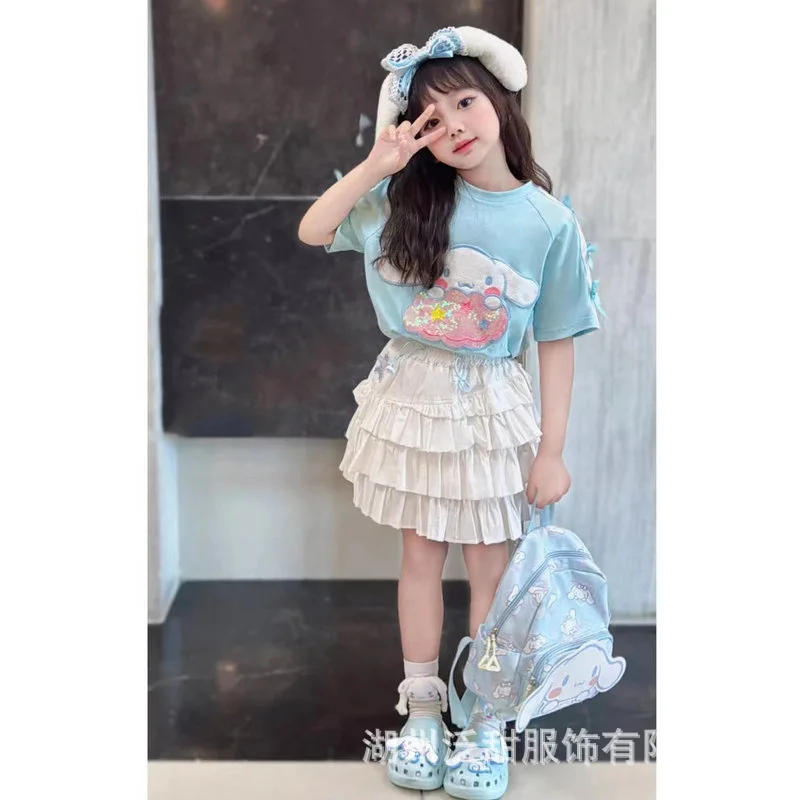 Набор с короткими рукавами для девочек в стиле аниме Sanrios милая детская