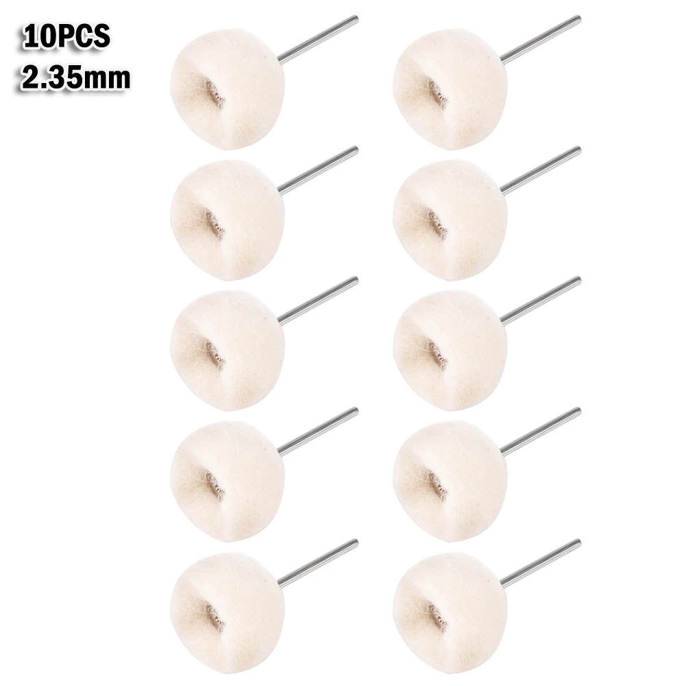 

10pcs 2.35/3mm Wool Polishing Brush Finishing Ball Wheel Buffing Grinding Head For Removing Burr Coating Power Tool Accessories