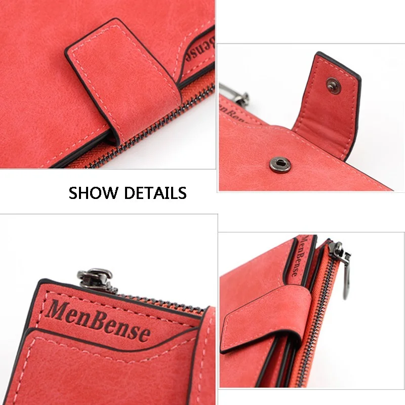 New Ladies Short Wallet Women's Zipper Wallet Multi-function Fashion Simple Fresh Large-capacity Leather Coin Purse Clutch