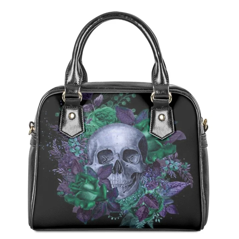 

Twoheartsgirl Fashion Skull Head Pattern Women Messenger Shoulder Bag Lightweight Female Top-handle Bags Commute Top-Handle Sac