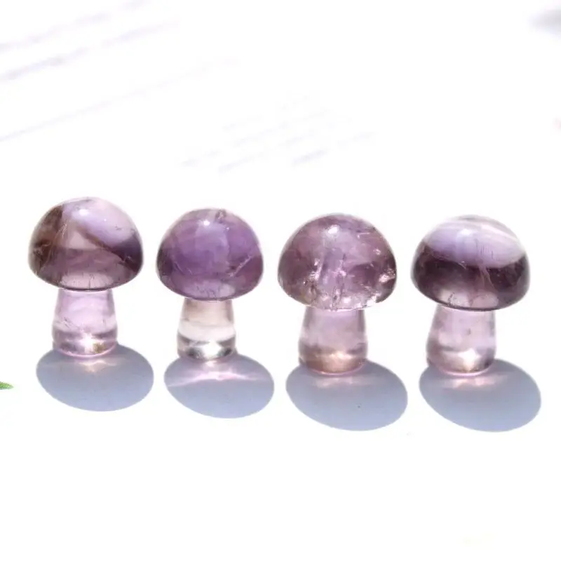 

Единица одна штука оптовая цена натуральный аметист кварц Кристалл лечебный камень Мини Гриб Резьба Крафт