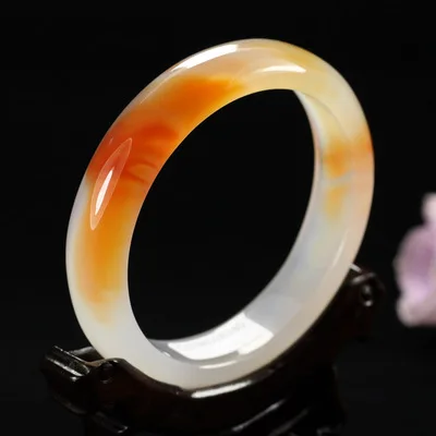 

zheru jewelry natural agate chalcedony two-color 54mm-64mm bracelet elegant princess jewelry best mother for girlfriend gift
