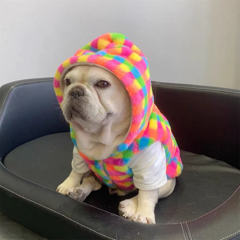 

Клетчатая куртка карамельных цветов, одежда для собак, модная одежда для маленьких собак, теплая одежда для щенков на осень и зиму, товары дл...