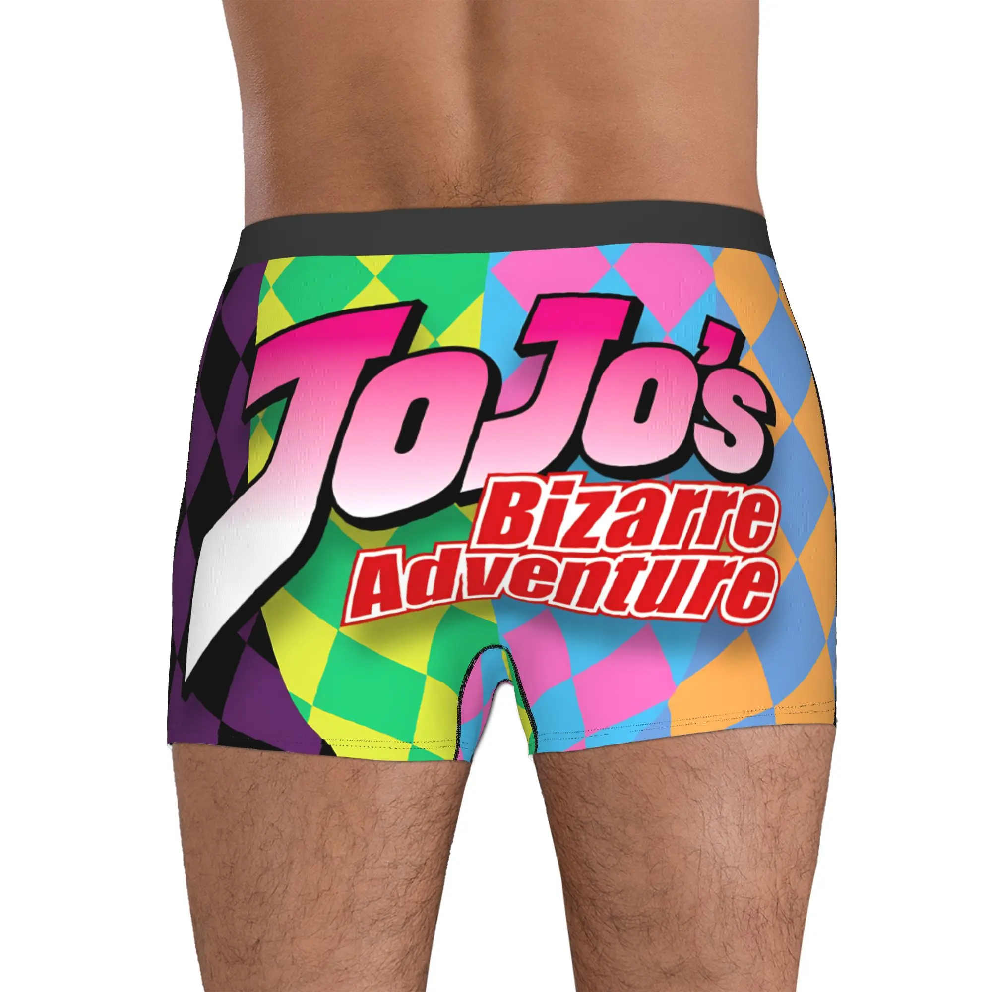 Фото Боксерские шорты JoJo Bizarre Adventure Japan Anime для мужчин, нижнее белье с 3D принтом в стиле манги, трусы, эластичные трусы №4